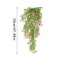 thumbnail image 2 of 2pcs Lifelike Artificial Hanging Plants - Faux Eucalyptus Greenery Vines with Flowers, UV Resistant Outdoor Plastic Decor for Home, Garden, and Holiday Decorations, 2 of 3
