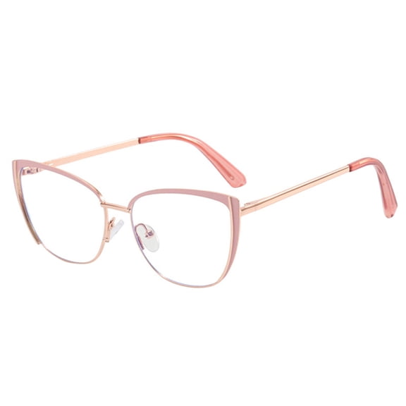 Sunglasses Metal Cat Eye Blue Light Blocking Flat Lens Travel Friendly Durable Painted Finish
