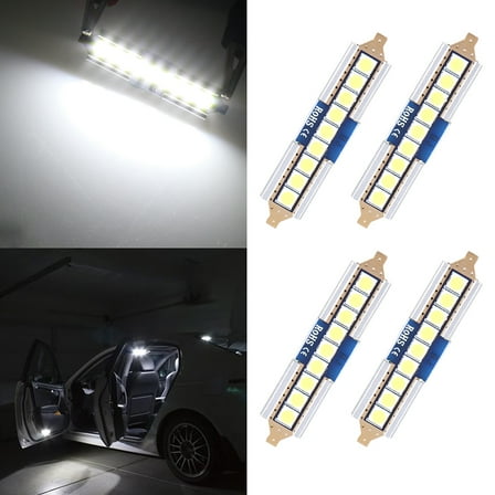 SCITOO 211-2 LED Bulb 4x41mm Error Free Festoon LED White 6000K Super Bright:9-3030-SMD ets,212-2 LED Bulb,214-2 Bulb,6411 Bulb,211 560 569 578 LED Bulb Fit for Interior Dome Map Trunk Light