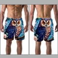 thumbnail image 3 of luoweisi Men's Beach Shorts Quick Dry Swim Trunks with Mesh Lining Cartoon Owl L, 3 of 5