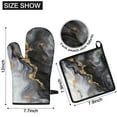 thumbnail image 6 of Black White Gold Marble Pattern Kitchen Oven Mitt and Pot Holder Sets 2 Pcs for Baking, Cooking and Grilling, Heat Resistant Up To 392 °F, 6 of 7