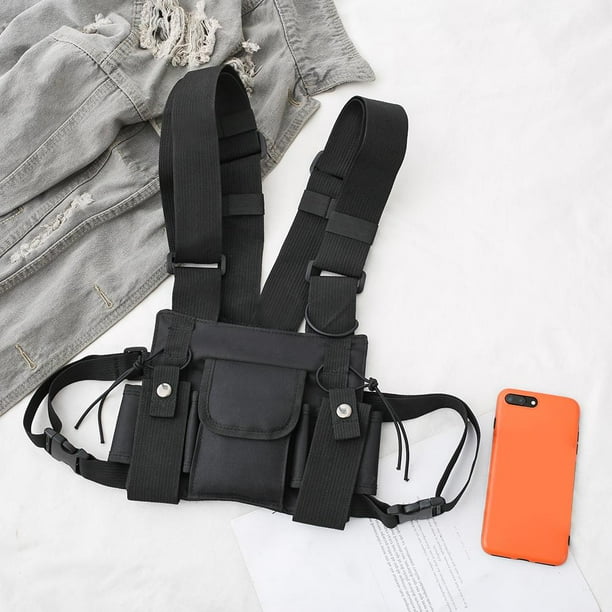 Bolso De Pecho Mochilas para Mujer Solido Pecho Cintura Funcional Unisex Nylon Chaleco Cross Hombro Bolsos S Bodega Aurrera en linea