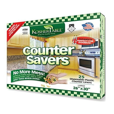 Disposable Counter Liners- Pack Of 25 Plastic Kitchen Counter Covers For Easy Cleanup After Food Prep- Foldable, Dishwasher Safe, Versatile Kitchen Countertop Protectors- Top Time
