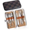 thumbnail image 1 of Juego de manicura Cortauñas profesional Kit de manicura y pedicura, 10 kits Juego de pedicura Cortauñas para hombres, como regalo de vacaciones, también viene con estuche de cuero de PVC de alta calid, 1 of 5