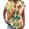 thumbnail image 2 of Giftesty Blouses for Women Dressy Casual Women's Short Sleeved Fashionable Printed T-shirt Cardigan Loose and Women's Summer Casual Shirt Top, 2 of 4