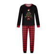 thumbnail image 4 of Yuaguia Family Christmas Matching Pajamas Set, Wish You a Merry Christmas Tree Letter Print Long Sleeve Tops and Red Black Plaid Pants, Holiday Sleepwear, Men XL, 4 of 5