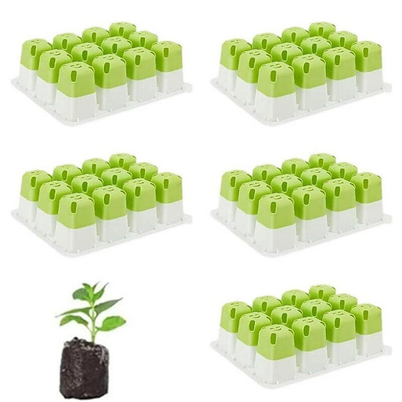 Seed Trays, 5-Pack Silicone Seedling Starter Sprouting Plant Germination Tray-Yellow