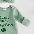 thumbnail image 4 of YDFCWXW My First St Patricks Day Baby Girl Outfit Cutest Little Lucky Charm Romper Jumpsuit Clover Onesie Newborn Clothes (Light Green, 3-6 Months), 4 of 7