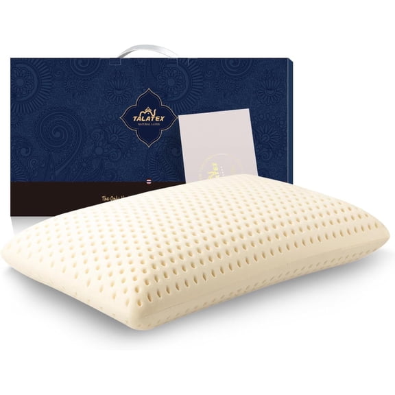 Talalay 100% Natural Premium Latex Pillow, Helps Relieve Pressure, Perfect Package Best Gift with Removable Tencel Cover (Standard (1 Pack), Soft)