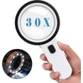 thumbnail image 1 of Lupa iluminada, lupa con luz, lupa grande de mano 30x 12 lupa led Afortunado Sencillez, 1 of 5