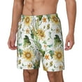 thumbnail image 2 of Uemuo Watercolor Bright Sunflowers Pattern Mens Swim Trunks Quick Dry Board Shorts with Mesh Lining, Stretch Beach Shorts Quick Dry No-Chafing Board Shorts-3X-Large, 2 of 9