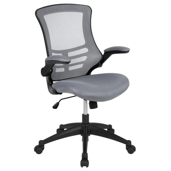 Scranton & Co Mid Back Mesh Office Swivel Chair in Dark Gray