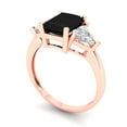 thumbnail image 2 of Three-Stone Engagement Ring for Women - 2.82ct Natural Onyx in 18K Rose Gold Promise Ring, 2 of 6