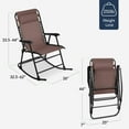 thumbnail image 3 of Best Choice Products Folding Outdoor Zero Gravity Rocking Lounge Chair w/ Headrest Pillow - Brown, 3 of 8