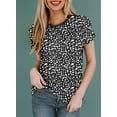 thumbnail image 6 of SHEWIN Womens Polka Dot Tops Crewneck Short Sleeve T Shirts Casual Fashion Floral Print Spring Summer Shirts, 6 of 9