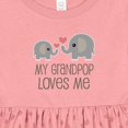 thumbnail image 4 of Inktastic My Grandpop Loves Me Elephant Girls Baby Dress, 4 of 5