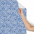 thumbnail image 3 of MuralsPrint Blue Moroccan  Tiles Peel and Stick Wallpaper - 10'ft H x 24''inch W, 3 of 4