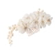 thumbnail image 4 of Pinza para el pelo con forma de flor y hojas para boda, con perlas y diamantes de imitación, para mujer (blanco, color de línea trenzada al azar), 4 of 8