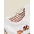 thumbnail image 6 of Toddler Baby Girls Thanksgiving Outfit Pumpkin Turkey Embroidery Smocked Dress Long Sleeve Round Neck Plaid Dress Fall Clothes, 6 of 7