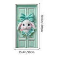 thumbnail image 3 of Luxcidy Easter Door Cover Cute Rabbit Door Party Decoration Supplies, Front Door Covers Spring Wall Decorations Bunny Backdrop for Indoor Outdoor Home Office Classroom Decor 35 x 71 (A), 3 of 6