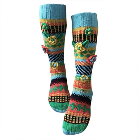 

Zedker Winter Ladies Color Striped Pile Socks In The Tube Warmth And Color Matching Wool Socks Clearance
