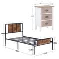 thumbnail image 3 of VECELO 3-Piece Bedroom Sets Metal Bed Frame and 2 Nightstands, 3 of 7