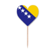 thumbnail image 1 of Bosnia y Herzegovina emblema país Etiqueta del corazón de la bandera del palillo de dientes, 1 of 3
