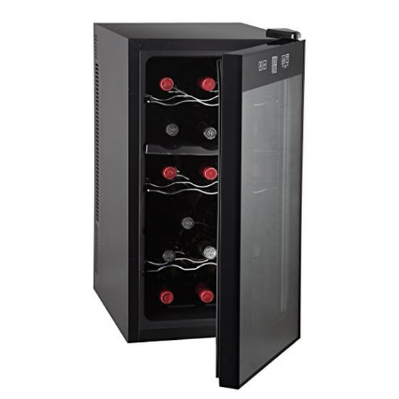 Ivation 18 Bottle Dual Zone Thermoelectric Freestanding Wine Cooler Fridge Black