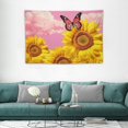 thumbnail image 2 of Shiartex  Cloud Sunflower Tapestry, Sunflower with Pink Cloud and Butterfly Tapestry Wall Hanging, Pastel Flower Plant Wall Tapestry Blanket for Bedroom Living Room Decor Dorm Tapestry,60x40 In, 2 of 7