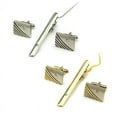 thumbnail image 2 of Bar Clasp Clip Set Modish Polished Gold Tone Gift Cufflinks Tie Metal Men S, 2 of 5