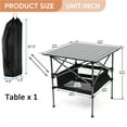 thumbnail image 4 of Aukfa 3 Piece Camping Table and Chair Set, Portable Folding Picnic Table with Storage & Carry Bag, Aluminum, Green, 4 of 11