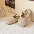 thumbnail image 3 of Djtdsds Kids Knit Closed-Toe Slide Sandals, Soft Non- Shoes Color:Beige,Size:2.5-3 Years, 3 of 4