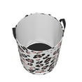 thumbnail image 3 of PAYOHTO Foldable Laundry Room Hamper Bucket Waterproof Bathroom Basket for College Student Living Room Storage Pillows Blankets Black Spotted Leopard Print & Pink Flower, 3 of 8