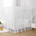 thumbnail image 3 of Cortina de cama WANFASO de gasa blanca para cama de matrimonio, 3 of 6