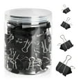 thumbnail image 1 of 200pcs Binder Clips Assorted Sizes, 4 Sizes Large, Medium, Small, Mini, Metal Paper Clamps, Bulk Black Clips Office Supplies (1 1/4", 1", 3/4", 1/2 Inch), 1 of 7