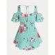 thumbnail image 2 of Blusa Talla Extra Hombro Descubierto Estampado Floral Rosegal Blusas Tallas Grandes, 2 of 5