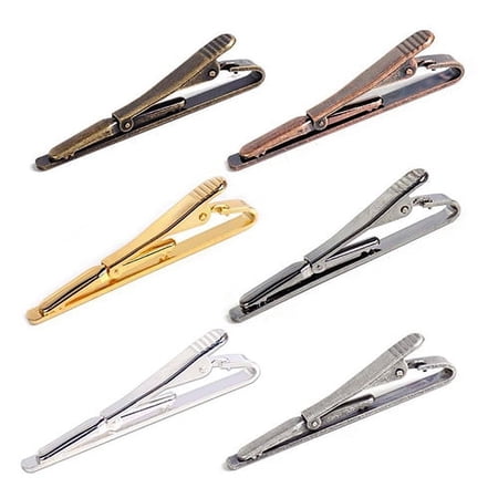 Limei 2 Pcs Tie Clips for Men Tie Bar Clip Set for Regular Ties Necktie Wedding Business Tie Pin Clips