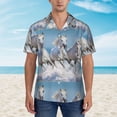 thumbnail image 2 of Rateoe Horses Running Through The Water Pattern Men’s Hawaiian Shirt – Short Sleeve Button-Down Tropical Beach Shirt, Lightweight & Breathable Casual Aloha Shirt with Pocket,Large, 2 of 7