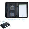 thumbnail image 4 of Portable Professional Business Portfolio Padfolio Folder Document Case Organizer A5 PU Leather Zippered Closure with Calculator Card Holder Memo Note Writing Pad, 4 of 7