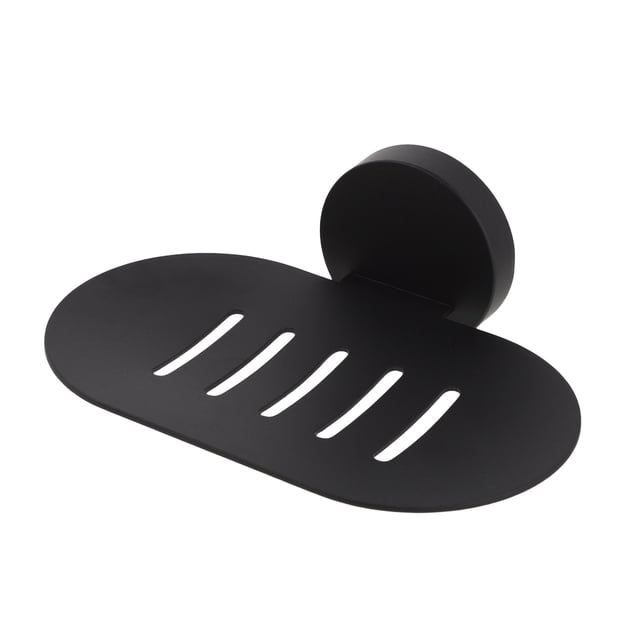 BESTYASH Soporte De Jabón Montado En Pared Negro De Acero Inoxidable Para Con Eficiente Drenaje