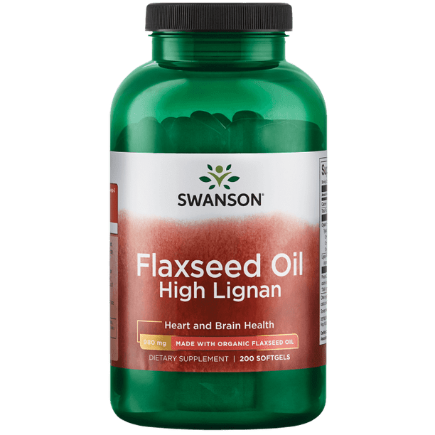 Swanson Flaxseed Oil High Lignan 980 mg 200 Softgels