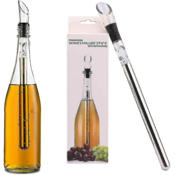 Wine Chiller 3-in-1 Stainless Steel Wine Bottle Cooler Stick Freezer With Aerator And Pourer For Chi