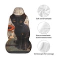 thumbnail image 3 of Lsque Black Cat in Wildflowers Pattern Car Seat Covers for Front Seats , Waterproof Seat Covers for Cars, Sporty Front Seat Covers,Car Seat Cover Protector Front Seats, 3 of 5