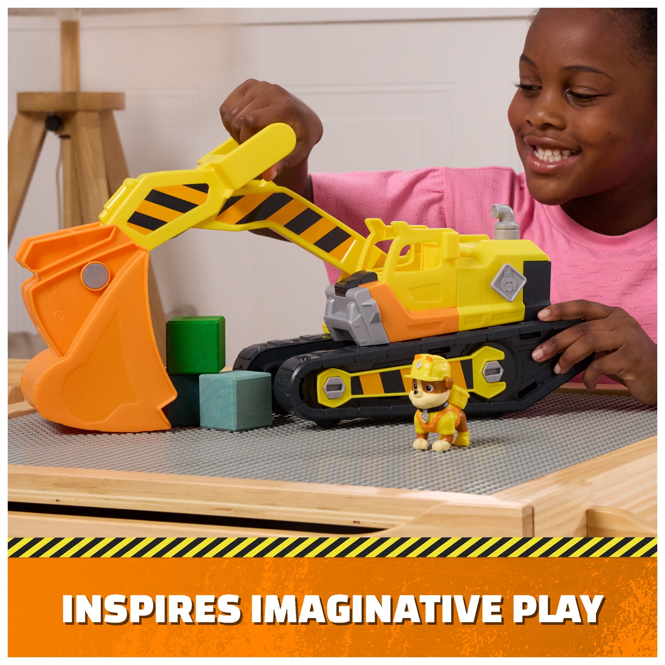 PAW Patrol, Rubble & Crew, Rubble's Ultimate Tool Bulldozer with Rubble & Detachable Tools, for Kids 3 and up