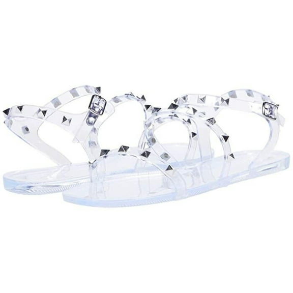 Steven New York Deedee DEED04D1-233 Slide Women's 5 Clear Studded Sandal KHD975