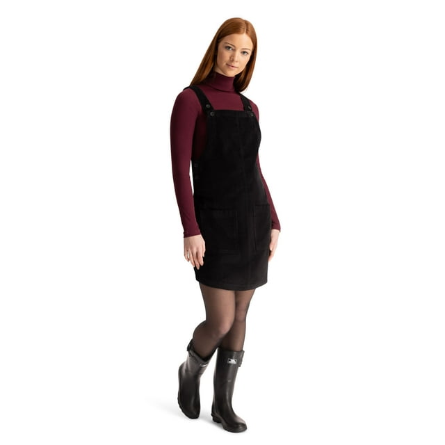 Trespass Womens Pinafore Dress Twirl - Corduroy, Button Fastening Straps, Button Fastened Sides, 2 Front Patch Pockets, 100% Cotton