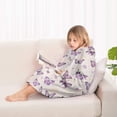 thumbnail image 4 of Beige Butterfly Pattern Blanket Hoodies for Kids 6-13YR Oversize Wearable Blanket Hoodies for Boys Girls Teens, 4 of 7