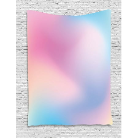 Pastel Tapestry Abstract Blurry Colors Composition Sweet Daydream Fantasy Miscellaneous Wall Hanging For Bedroom Living Room Dorm Decor Pink Aqua