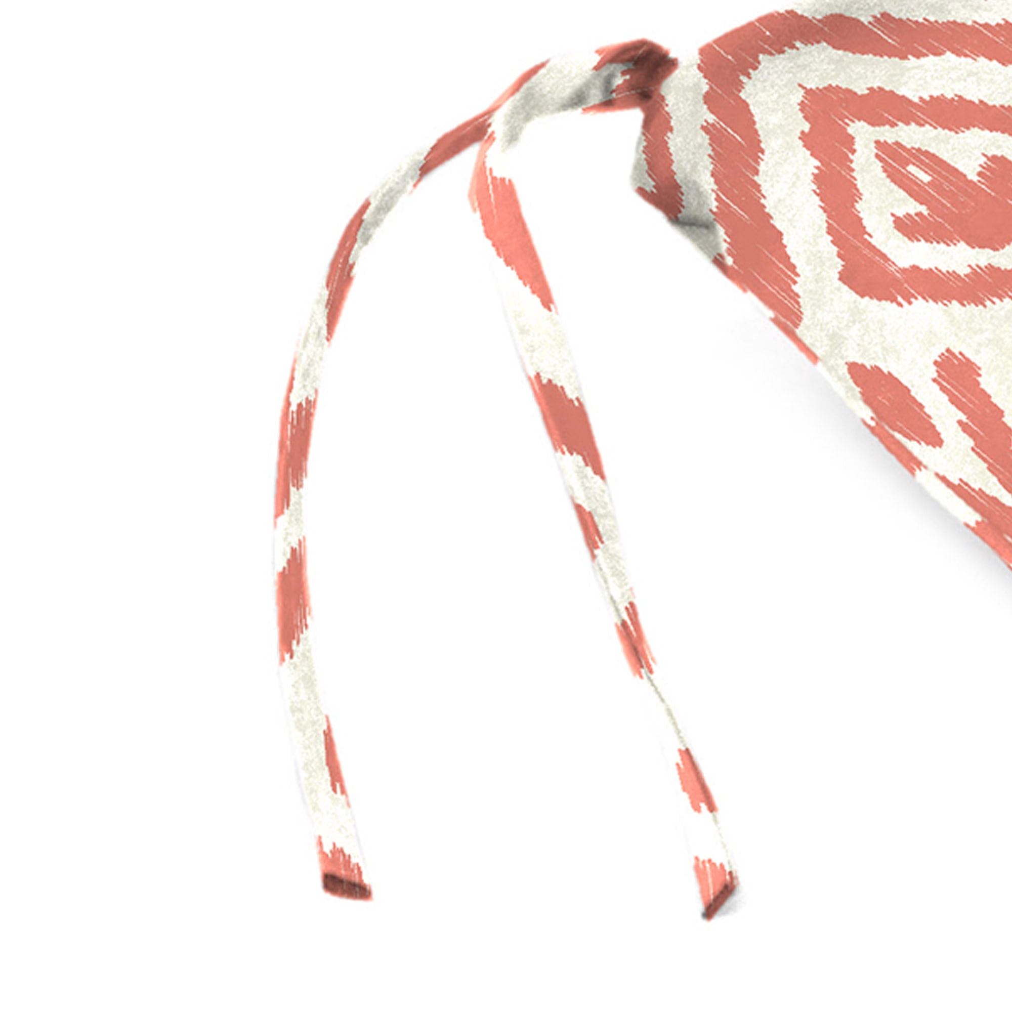 Jordan Manufacturing 16" x 16" Tinker Suntan Coral Ikat Square Outdoor Chair Pad Seat Cushion with Ties (2 Pack)