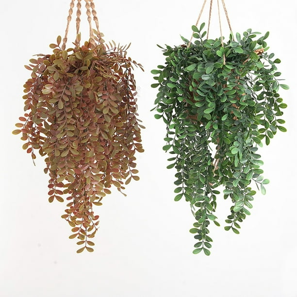 YFMALL Artificial Hanging Plant Weatherresistant Vibrant Plastic Indoor Decoration Artificial